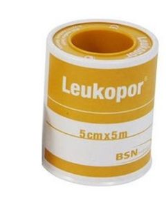 Leukopor Cerotto Rocchetto Tessuto Non Tessuto Bianco 5x500cm